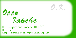 otto kapche business card